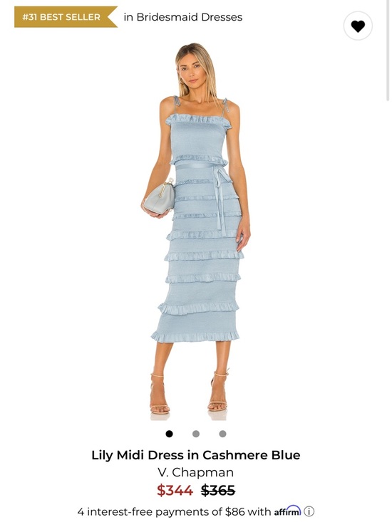 V. Chapman Dresses & Skirts - V. Chapman Lily Tiered Ruffle Midi Dress in Cashmere Blue